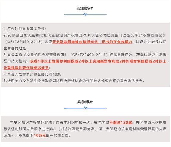 一圖掌握2020年寶安區(qū)貫標補貼申報條件及獎勵標準！